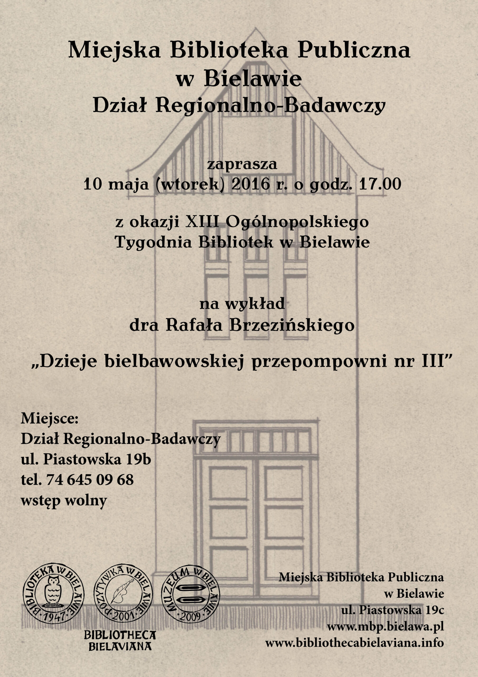 Wykład dr Rafał Brzeziński Bielawa BIbliotheca Bielaviana